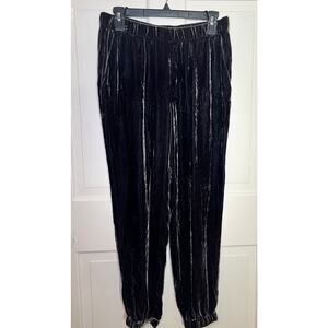 Eileen Fisher Charcoal Gray Velvet Joggers, Size XS